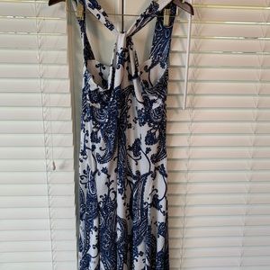 White and blue dress